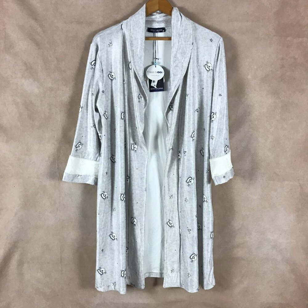 MOOD Pajamas Sleepy Cat-Ultra Soft Bath Robe Size Large